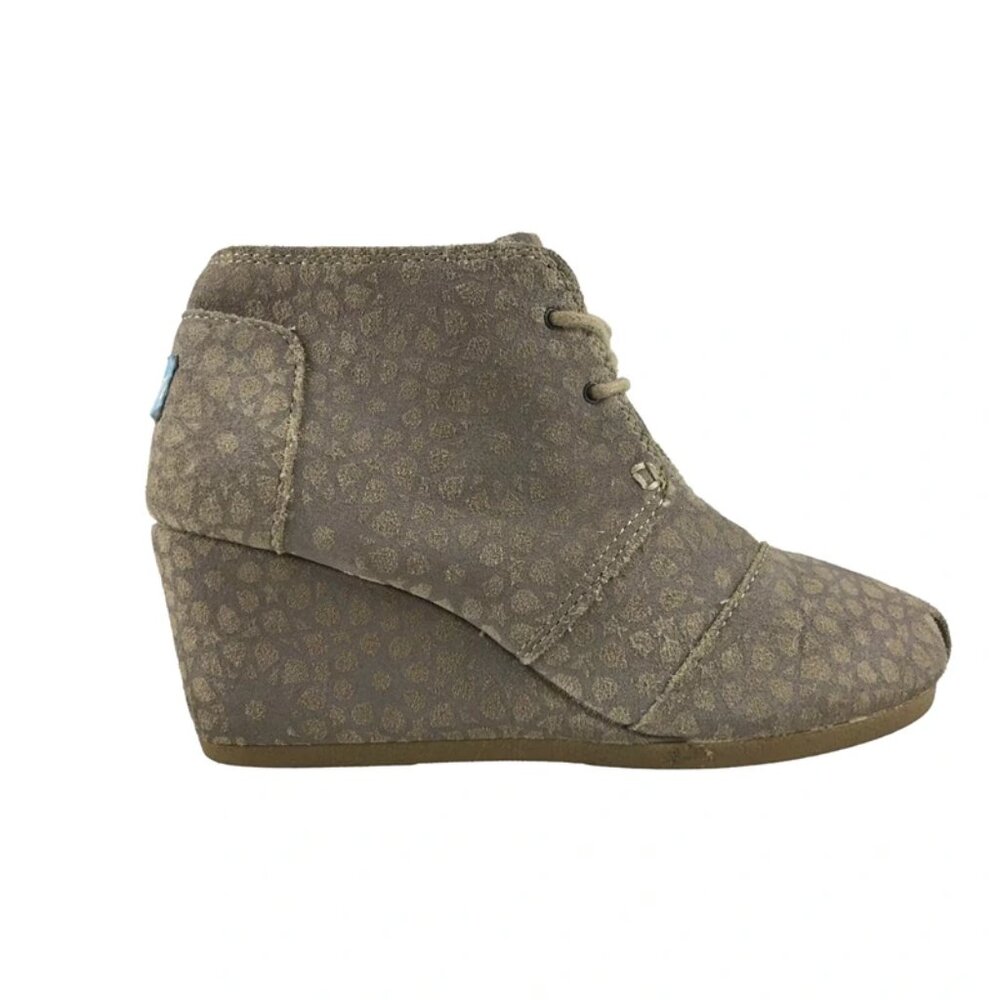 Tom's Womens Beige Brown 380813 Wedge Ankle Fashion Bootie Boots Size US 7‎